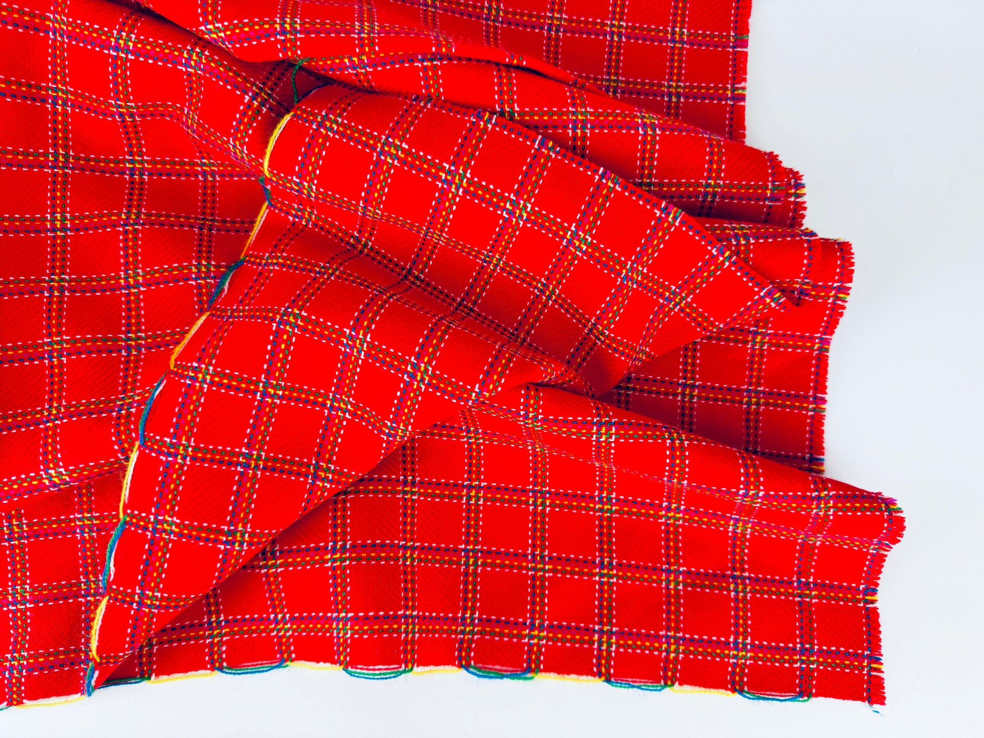 Product image for 'vintage bright red thick woven striped jacquard polyester fabric 50 x 59' (view 2437ae)