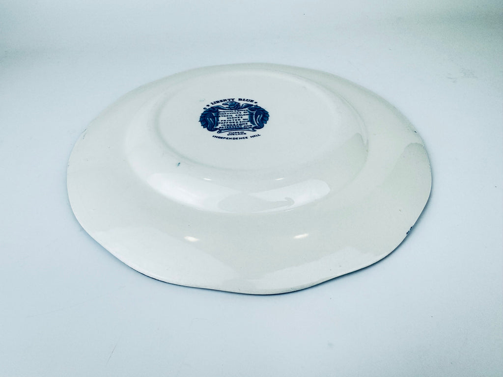 Product image for 'vintage liberty blue staffordshire ironstone 9 75 replacement plates independence hall pattern made in england sold individually' (view 557a24)