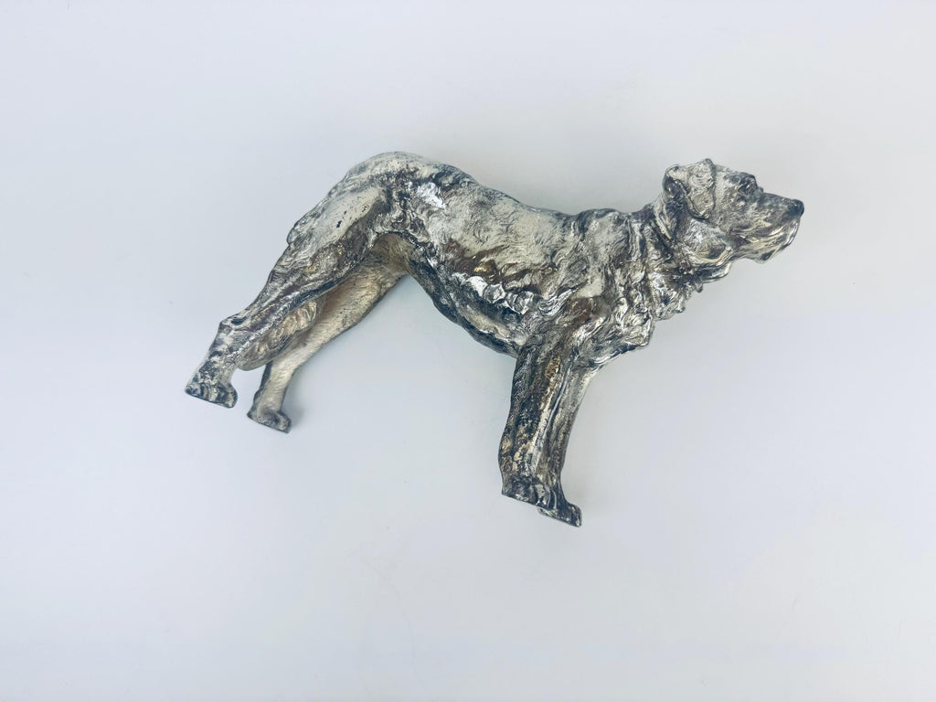 Product image for 'vintage silver metal saint bernard dog sculpture made in japan' (view 2b4b55)