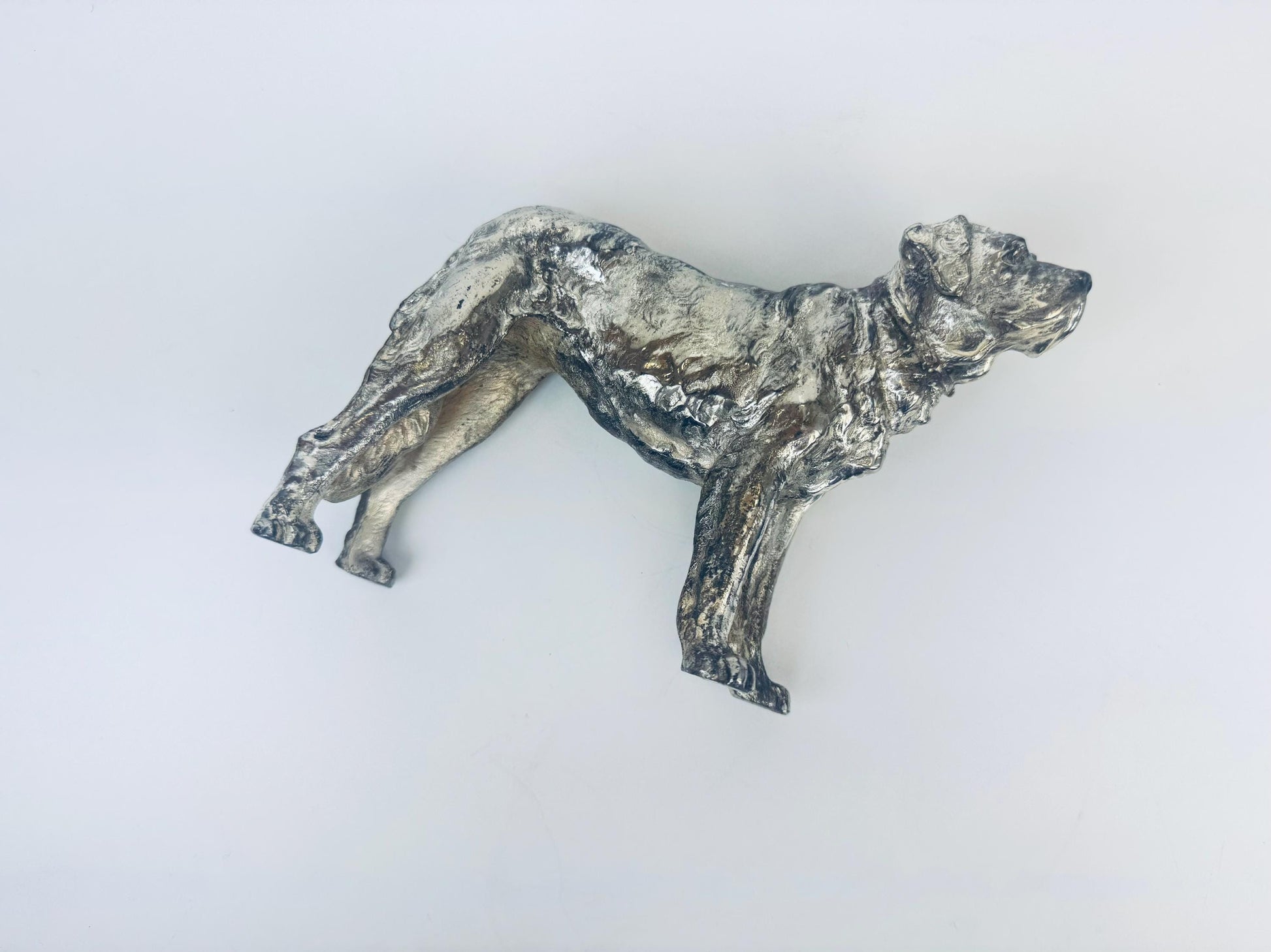 Product image for 'vintage silver metal saint bernard dog sculpture made in japan' (view 2b4b55)