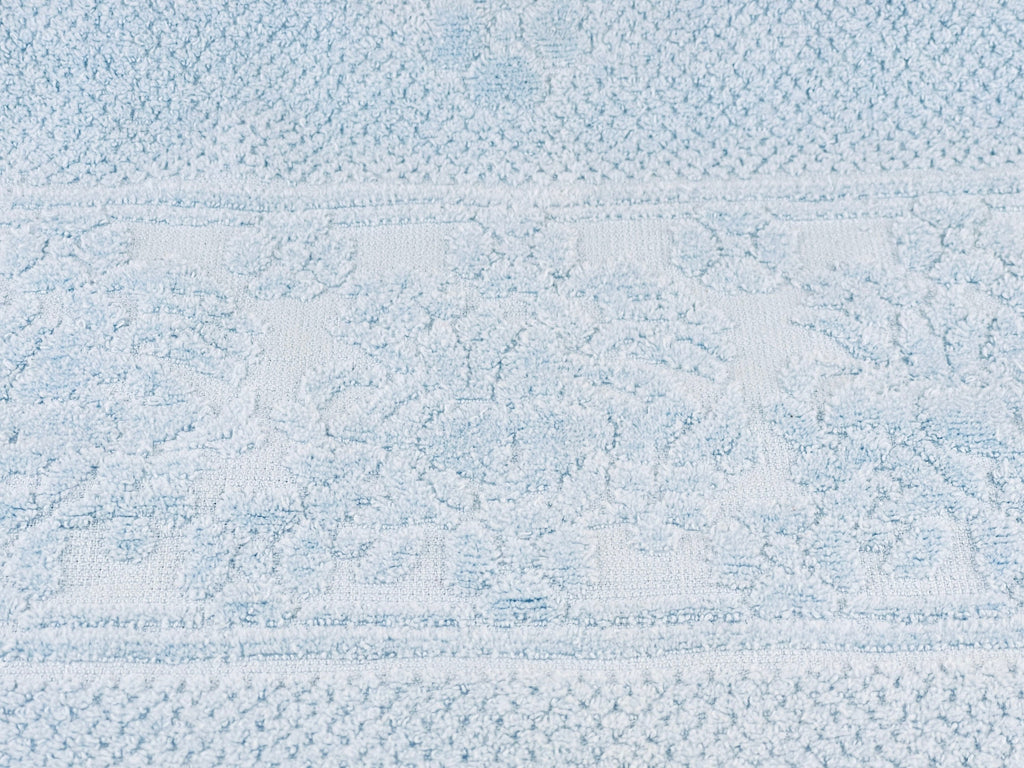 Product image for 'vintage blue textured floral fringe rectangular bath towels cotton polyester blend made in canada sold separately' (view 6e0cd3)