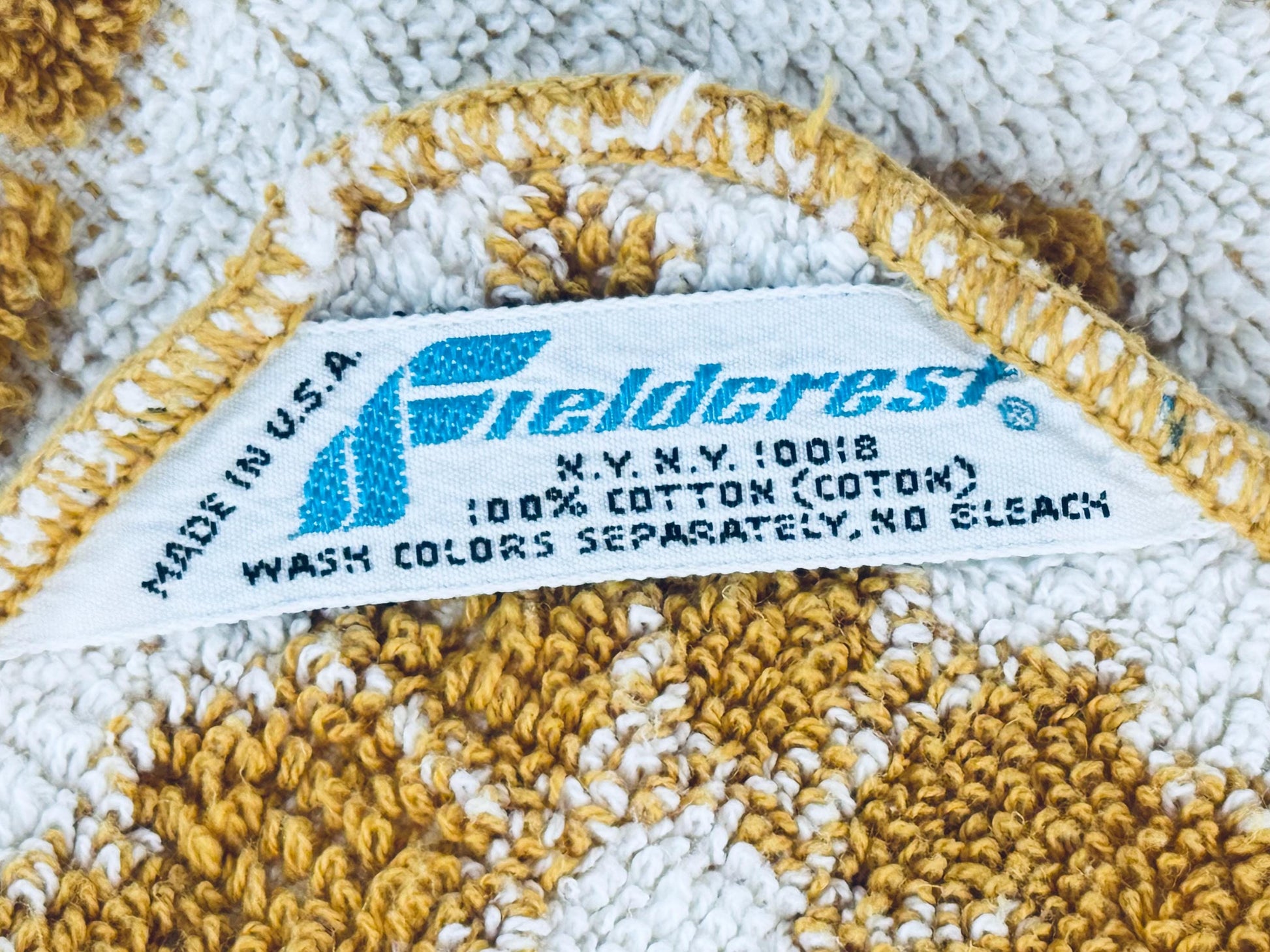 Product image for 'vintage fieldcrest gold beige floral towel set 100 cotton usa made' (view 2fe9fb)