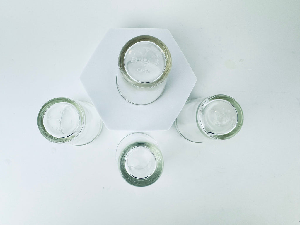 Product image for 'vintage clear juice glasses set of four 4' (view 21b44d)