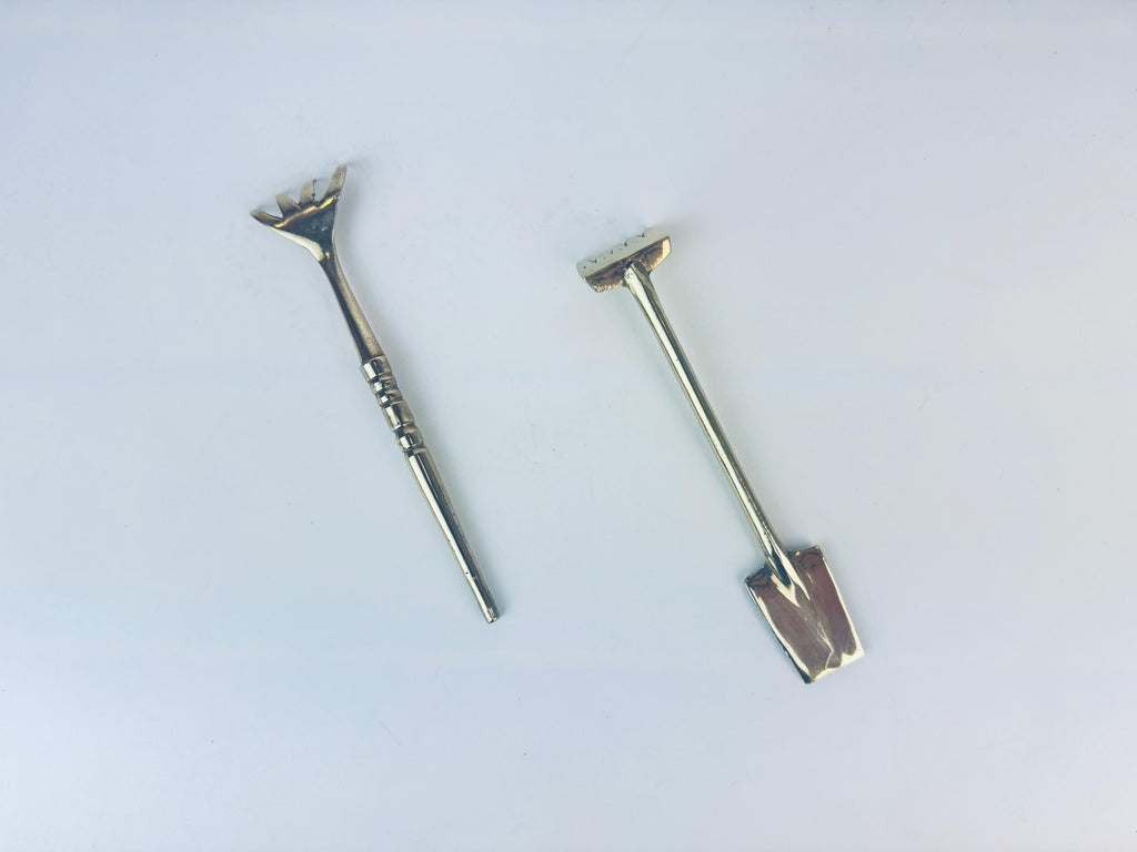 Product image for 'vintage brass bonsai rake pickle fork or back scratcher mid century whimsy' (view c2977e)