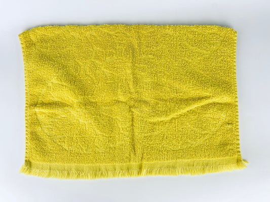 Product image for 'vintage sears yellow floral rectangular fringe hand towel 100 cotton made in usa' (view 26dee8)