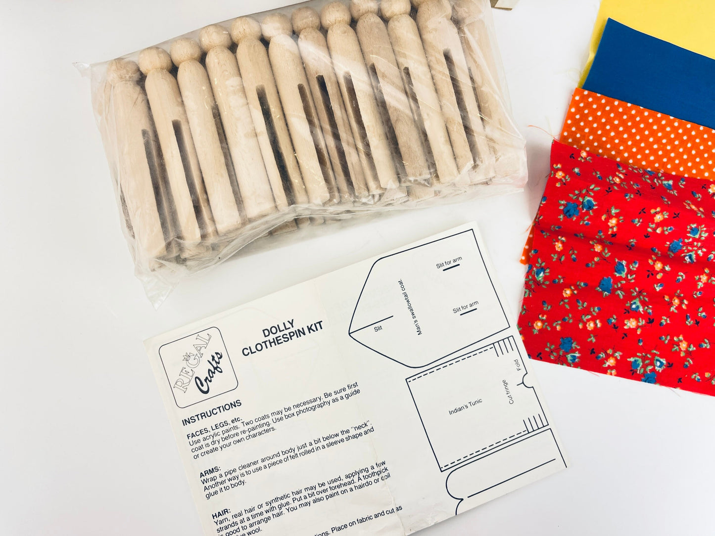 Product image for 'vintage dolly clothespin kit kids craft kit made in canada' (view 503adf)