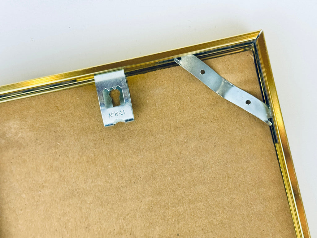 Product image for 'vintage wall mount brushed gold tone metal 6 x 8 picture frame pressure held back frames sold separately' (view e2f31e)