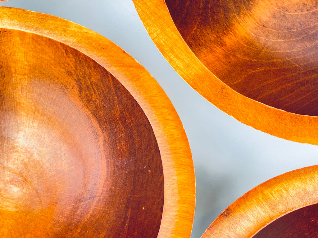 Product image for 'vintage oval wood salad bowls baribocraft canada set of four 4' (view 6d36cf)