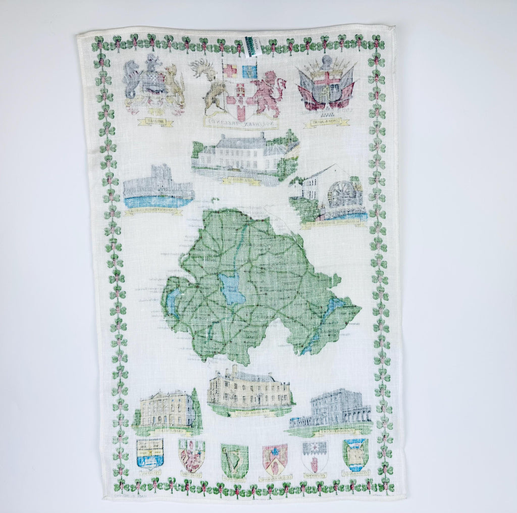 Product image for 'vintage pure irish linen northern ireland map tea towel ulster weavers made in ireland' (view bf4d6e)