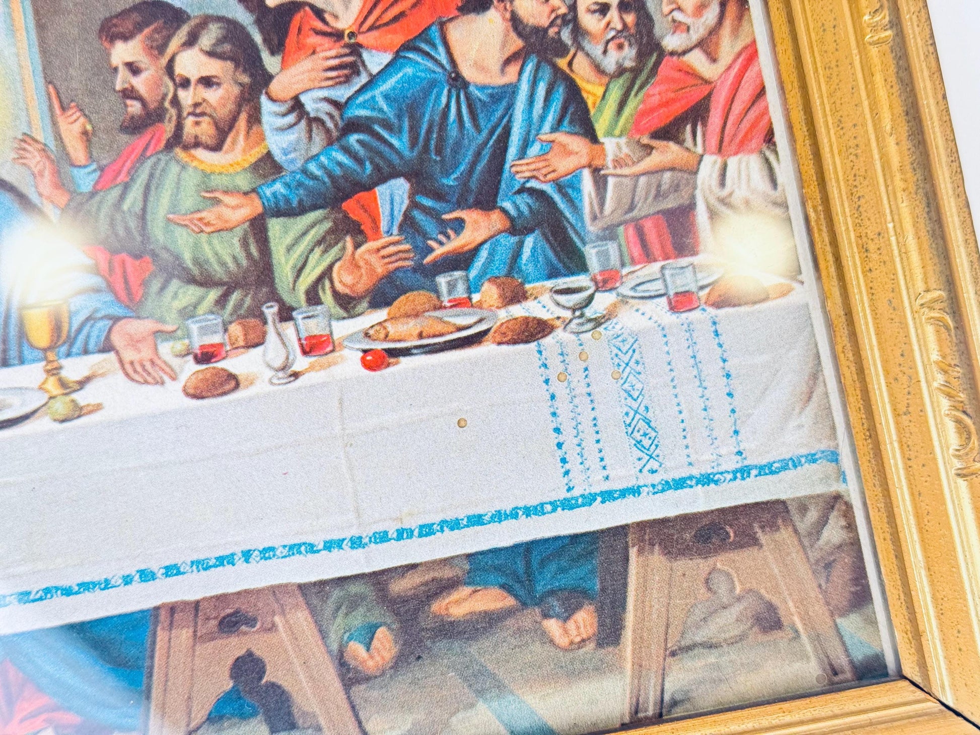 Product image for 'vintage ornate gold 8 x 10 gold painted wall mounted wood frame the last supper print la santa cena' (view 9db2c4)