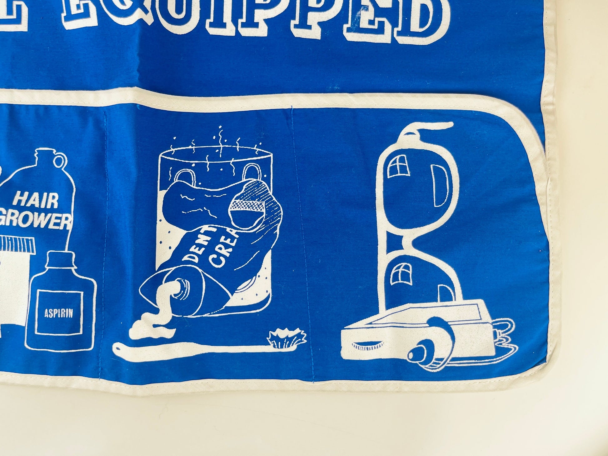 Product image for 'vintage blue white mens pocket apron 50th birthday gift 50 and well equiped made in canada' (view 75c167)