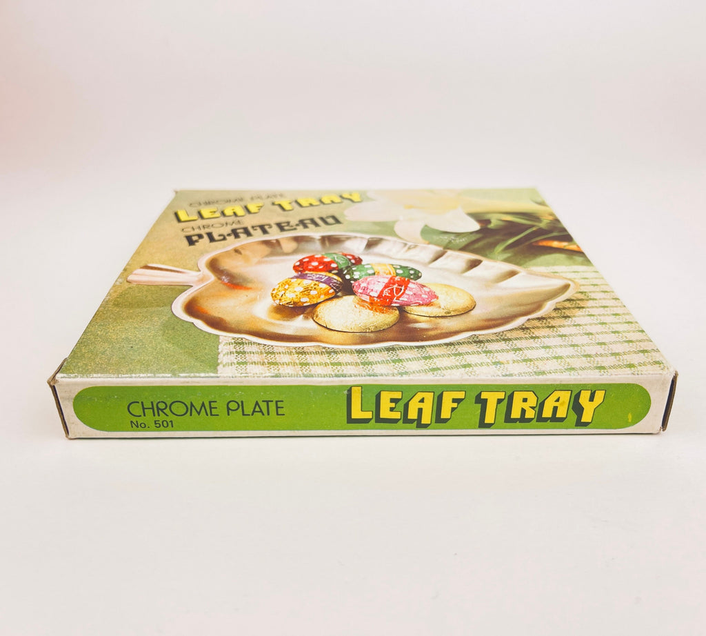 Product image for 'vintage chrome plate leaf tray swirl pattern centre new old stock nos' (view b7b07c)