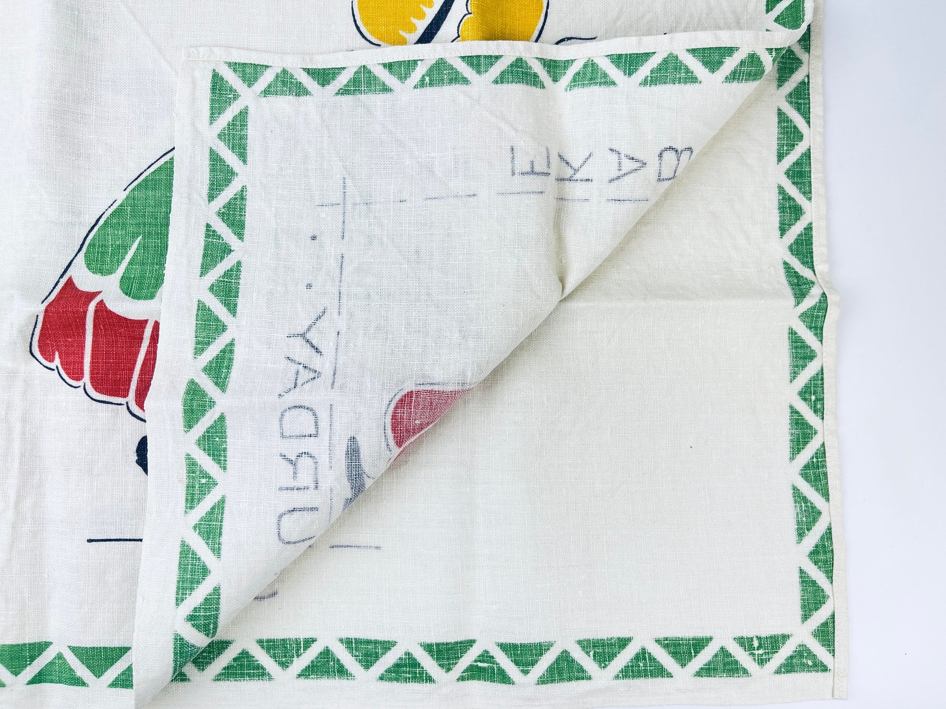 Product image for 'vintage saturday chore baking linen tea towel statement towel' (view ea4f28)