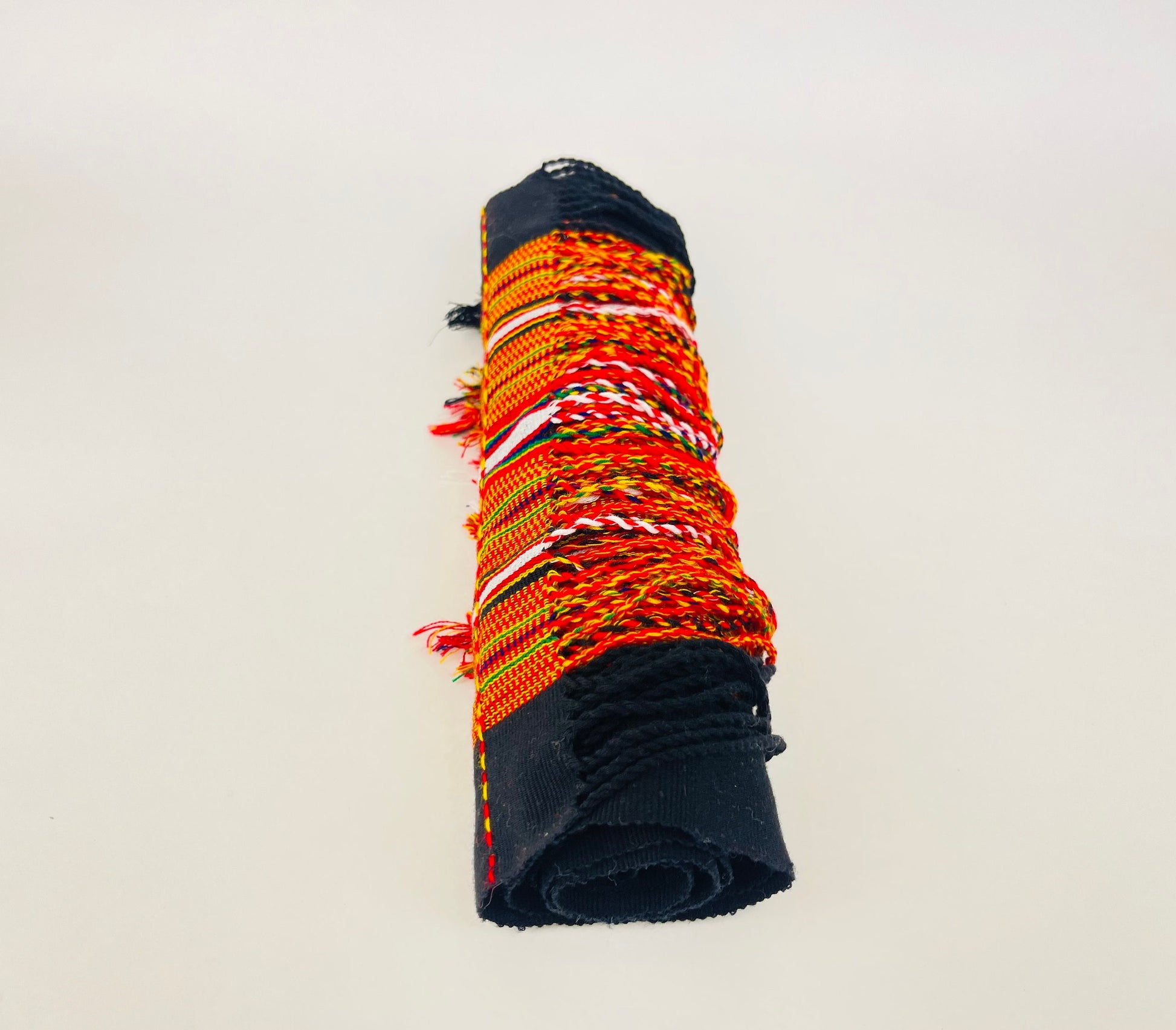 Product image for 'vintage 70s rectangular striped fringe table runner' (view 77f80f)