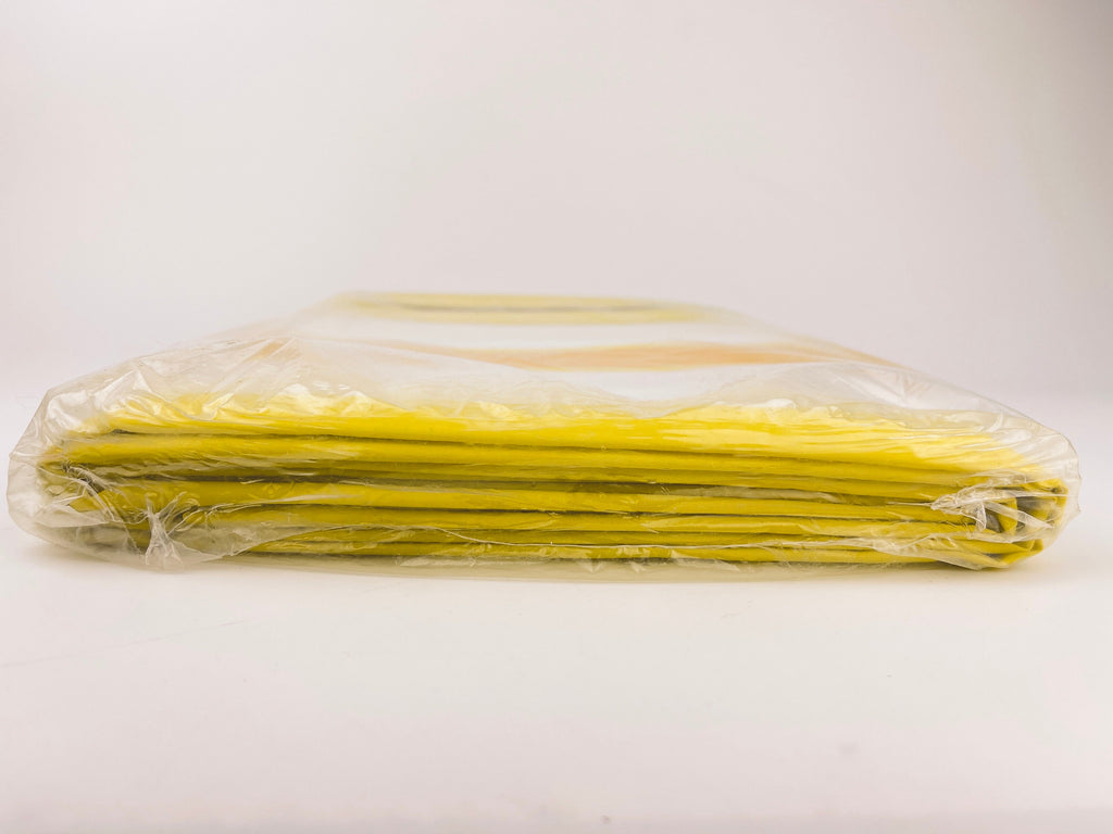 Product image for 'vintage sears perma prest 1970s yellow striped twin flat sheet 50 50 cotton polyester blend new old stock nos' (view 1e4d03)