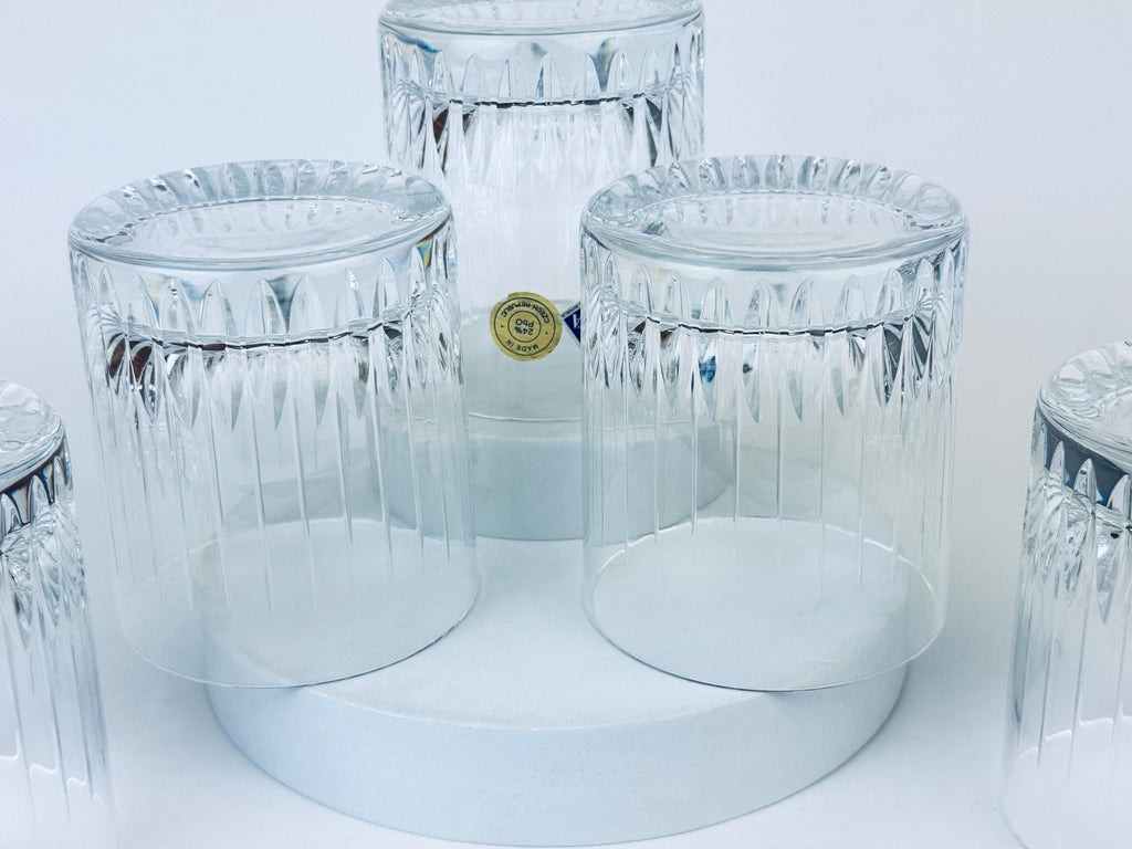 Product image for 'vintage jihlavske sklarny bohemia crystal lowball glasses set of five 5 made in czech republic' (view e345e6)