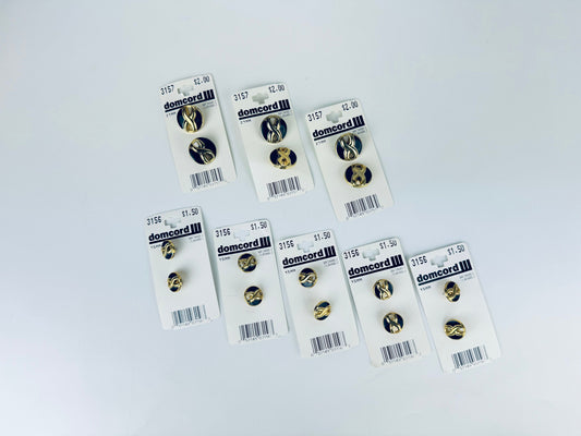 Product image for 'vintage domcord 1980s black gold button packs packs sold separately twist tie swirl pattern' (view 7328c7)
