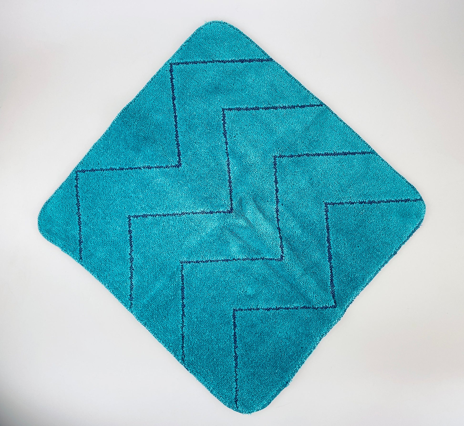 Product image for 'vintage green blue chevron striped martex bath towel set hand face towels made in usa' (view 394456)