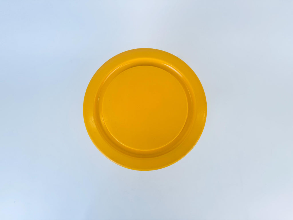 Product image for 'vintage mcm danish yellow polka dot plastic countertop canister made in denmark by garant plast' (view f4c621)