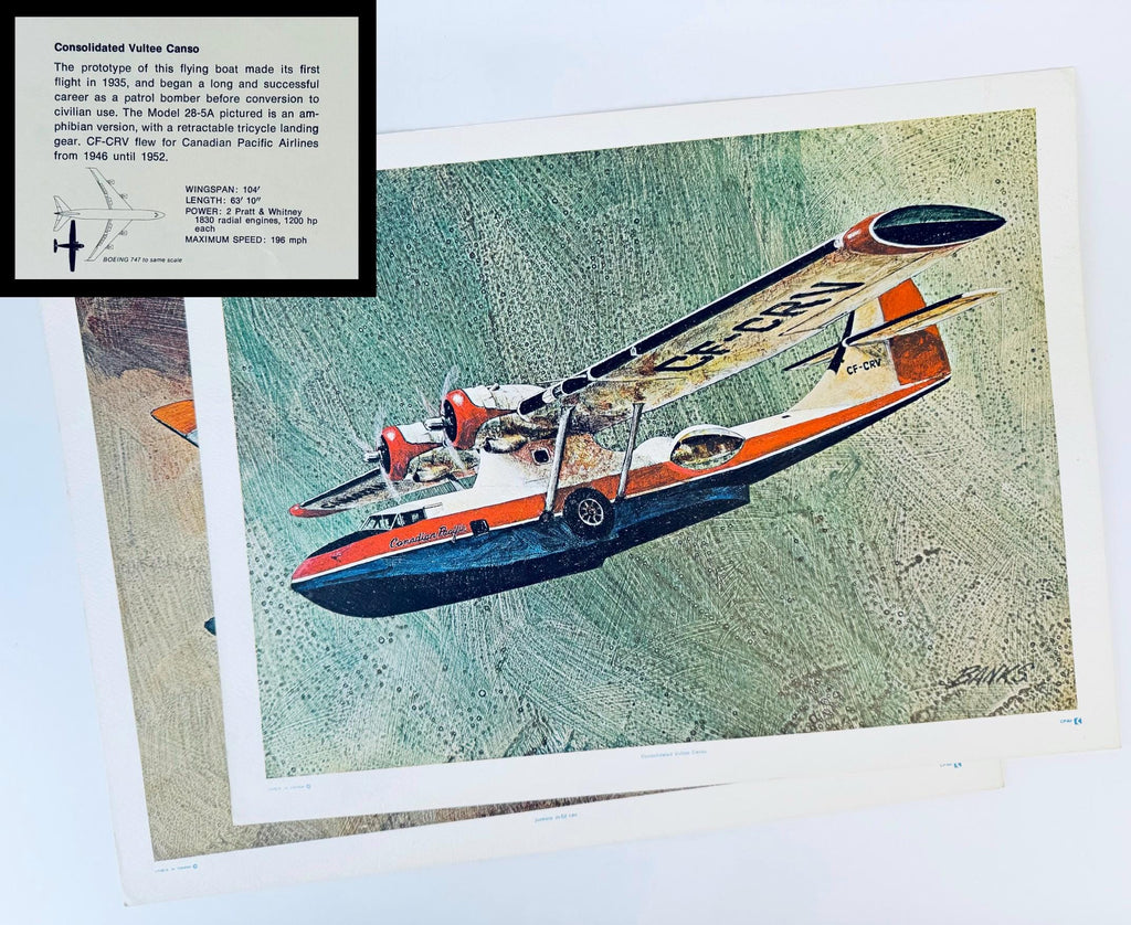 Product image for 'vintage canadian pacific air plane lithographs by robert banks sold separately' (view ec2f1e)