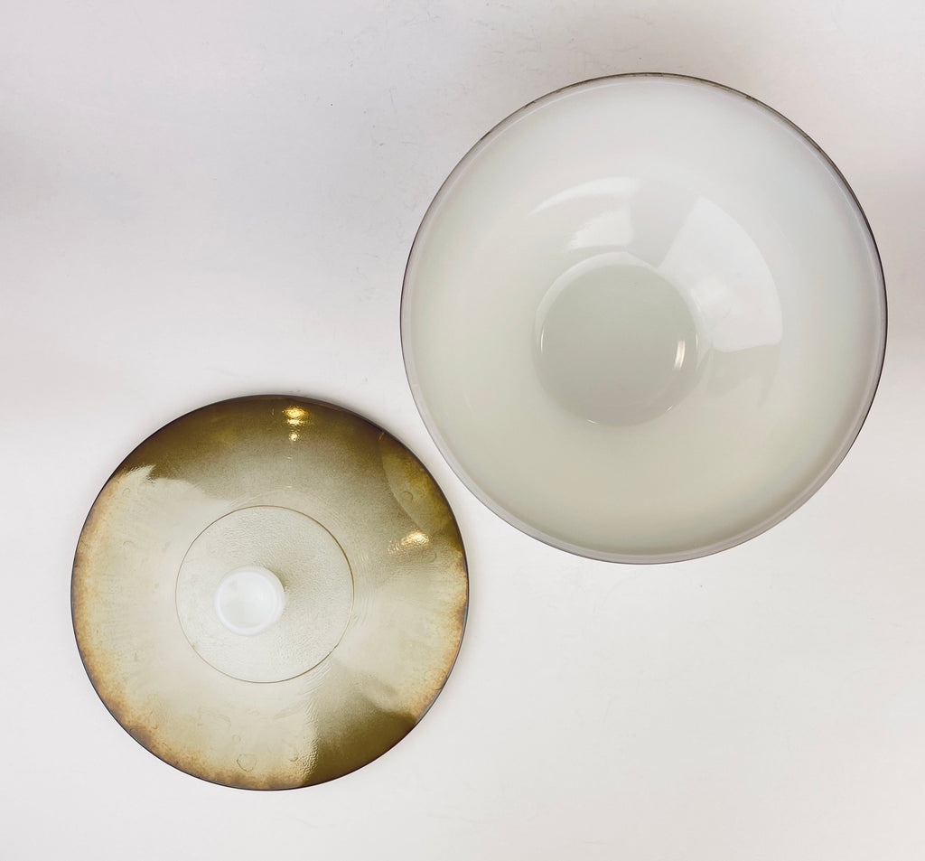 Product image for 'vintage mesa moss federal glass serving bowl ombre turquoise brown heat proof usa' (view e49d49)