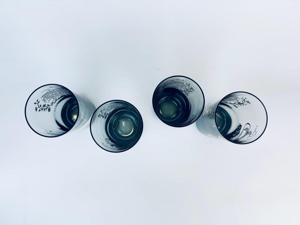 Product image for 'vintage federal glass zodiac tumblers set of 4 astrological highball glasses' (view d65dff)