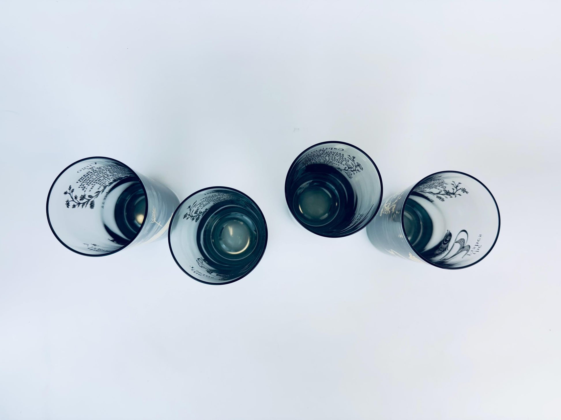 Product image for 'vintage federal glass zodiac tumblers set of 4 astrological highball glasses' (view d65dff)