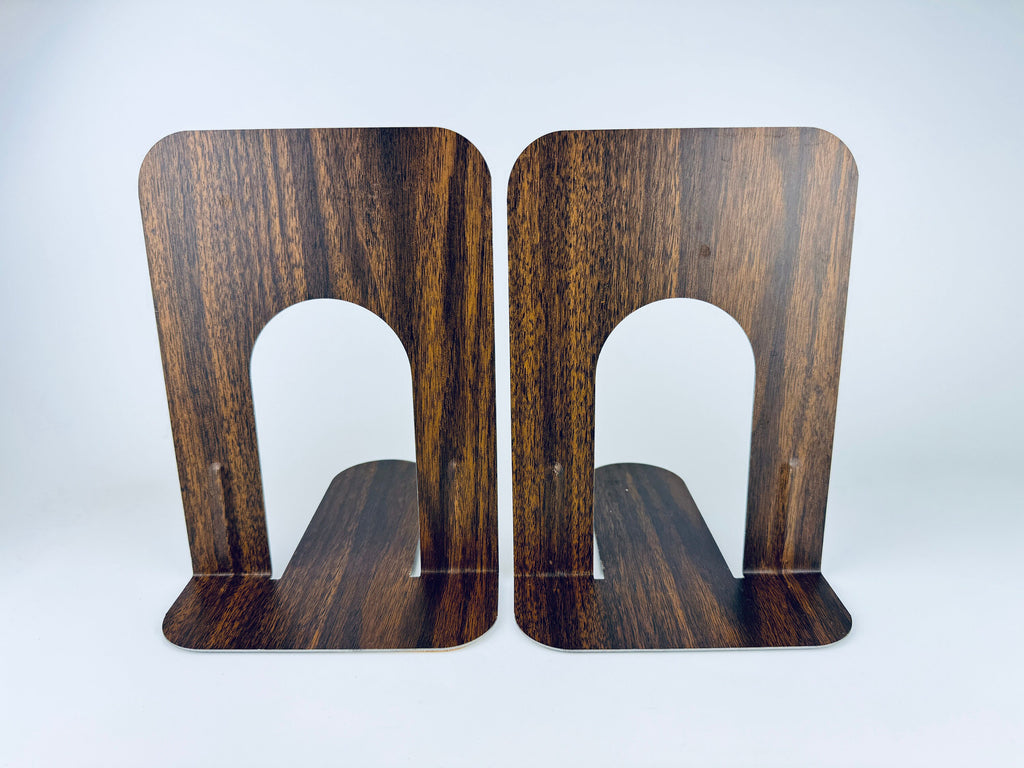 Product image for 'vintage faux wood metal book ends set of two 2' (view 276c7f)