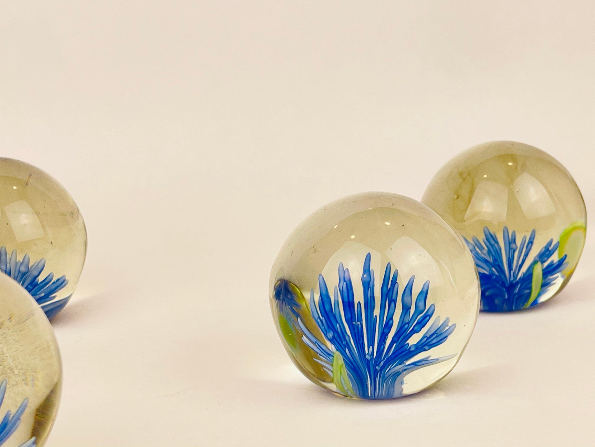Product image for 'vintage heavy glass paperweight blue green sean anemone sold separately' (view 6da9df)