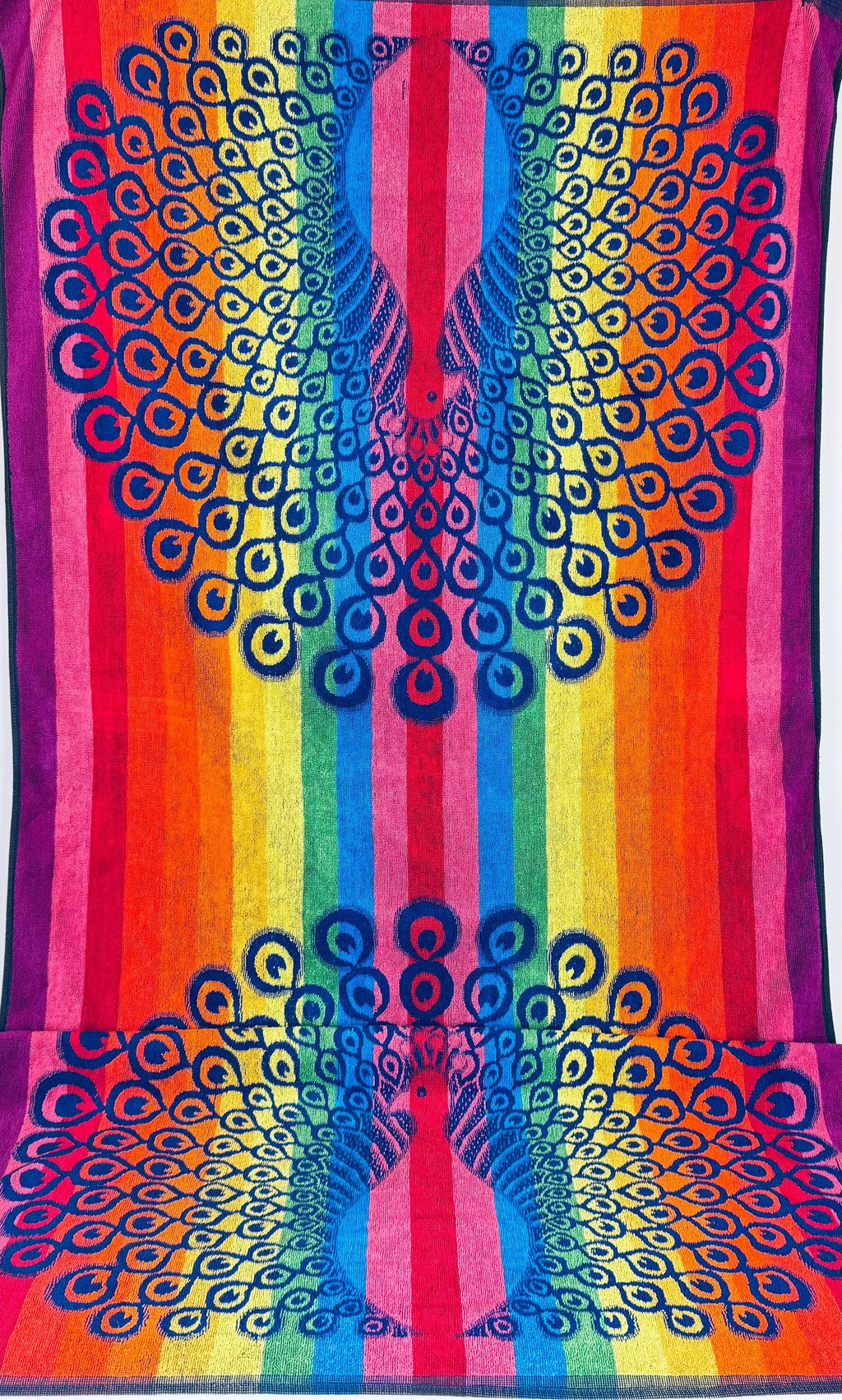 Product image for 'vintage oversized rainbow peacock beach shower towel 100 cotton' (view b58119)