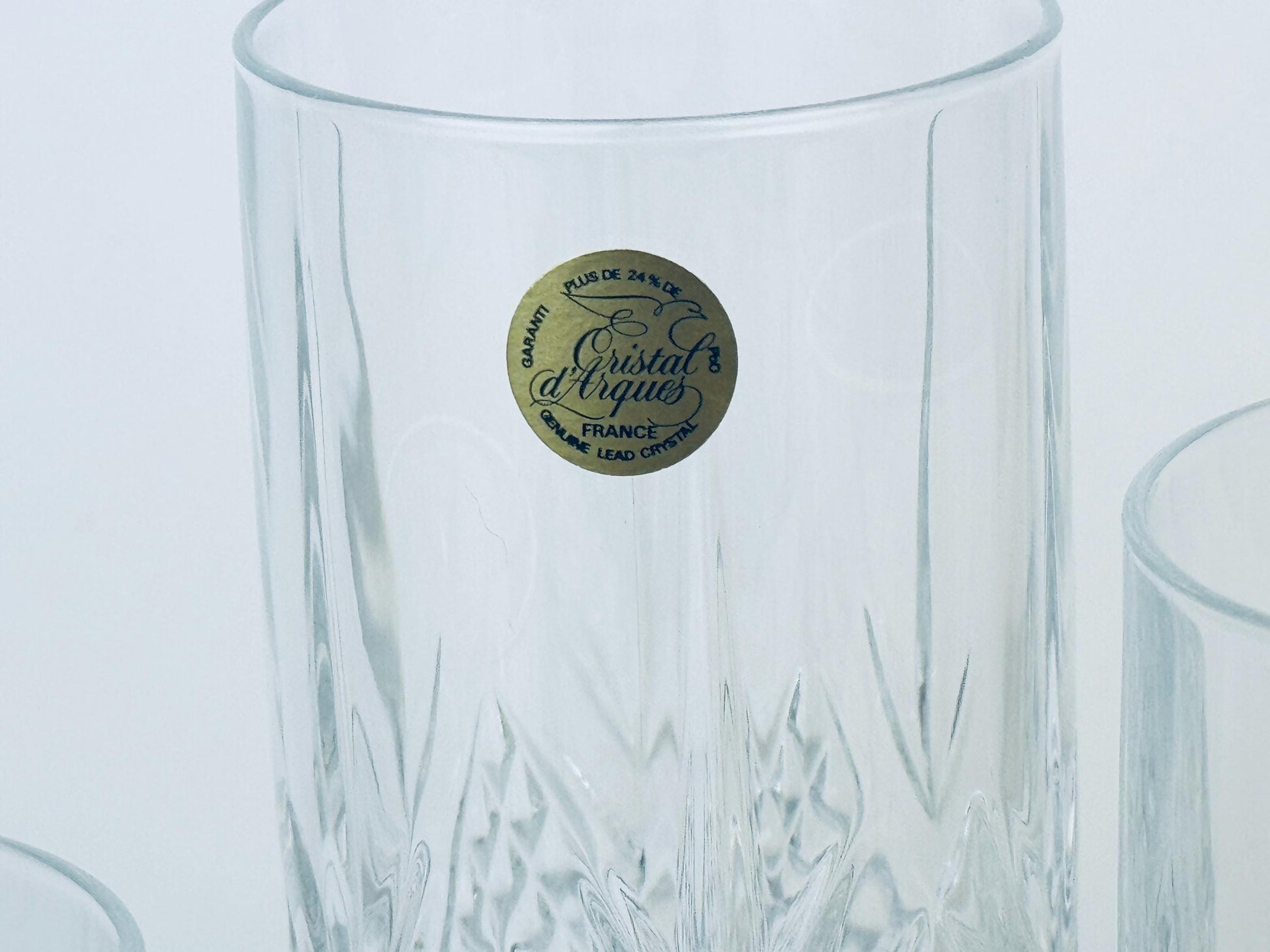 Product image for 'vintage cristal darques garanti crystal high ball glasses fontenay pattern genuine lead crystal 24 made in france' (view e48eb6)