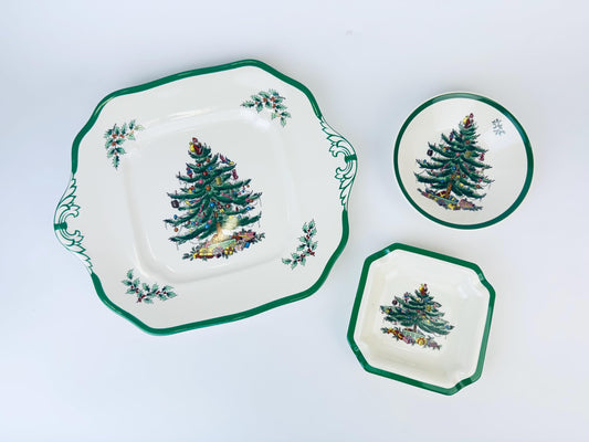 Product image for 'vintage spode christmas tree ceramic platter ashtray bowl made in england sold separately' (view b9c329)