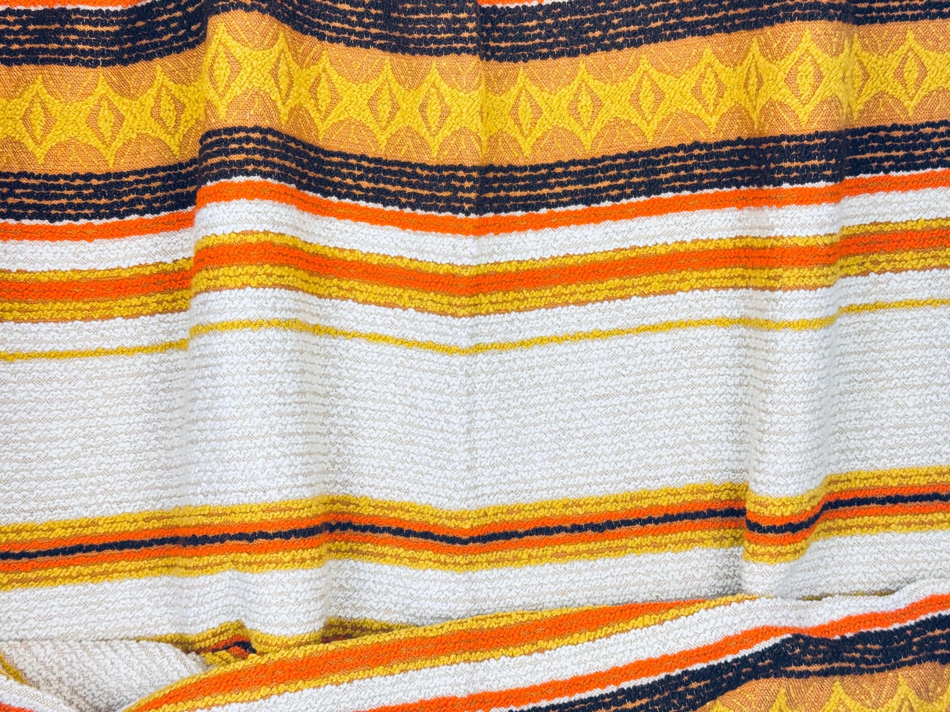 Product image for 'vintage 1970s acrylic rug 50 x72 sculpted loop pile with fringe retro geometric floor rug' (view 95d5c9)