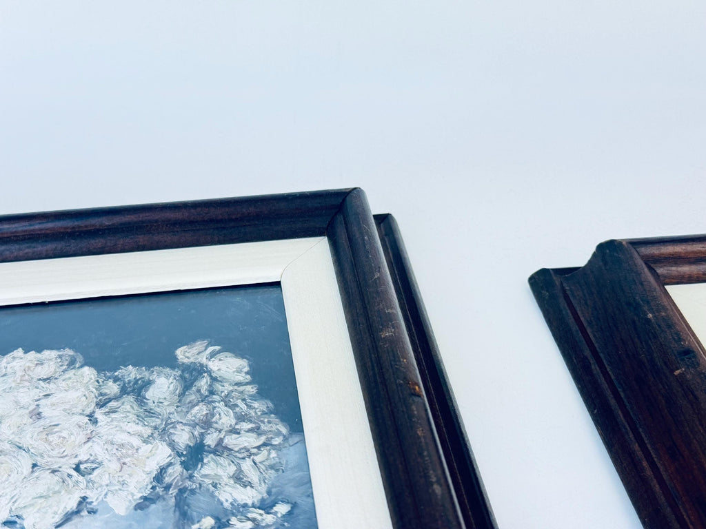 Product image for 'vintage two toned brown white wood wall mount picture frame 5 x 7 sold separately' (view ba4880)