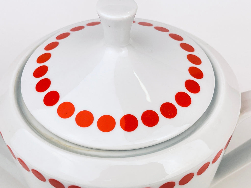 Product image for 'vintage northland red polka dot pattern kettle teapot fine china' (view 993bad)