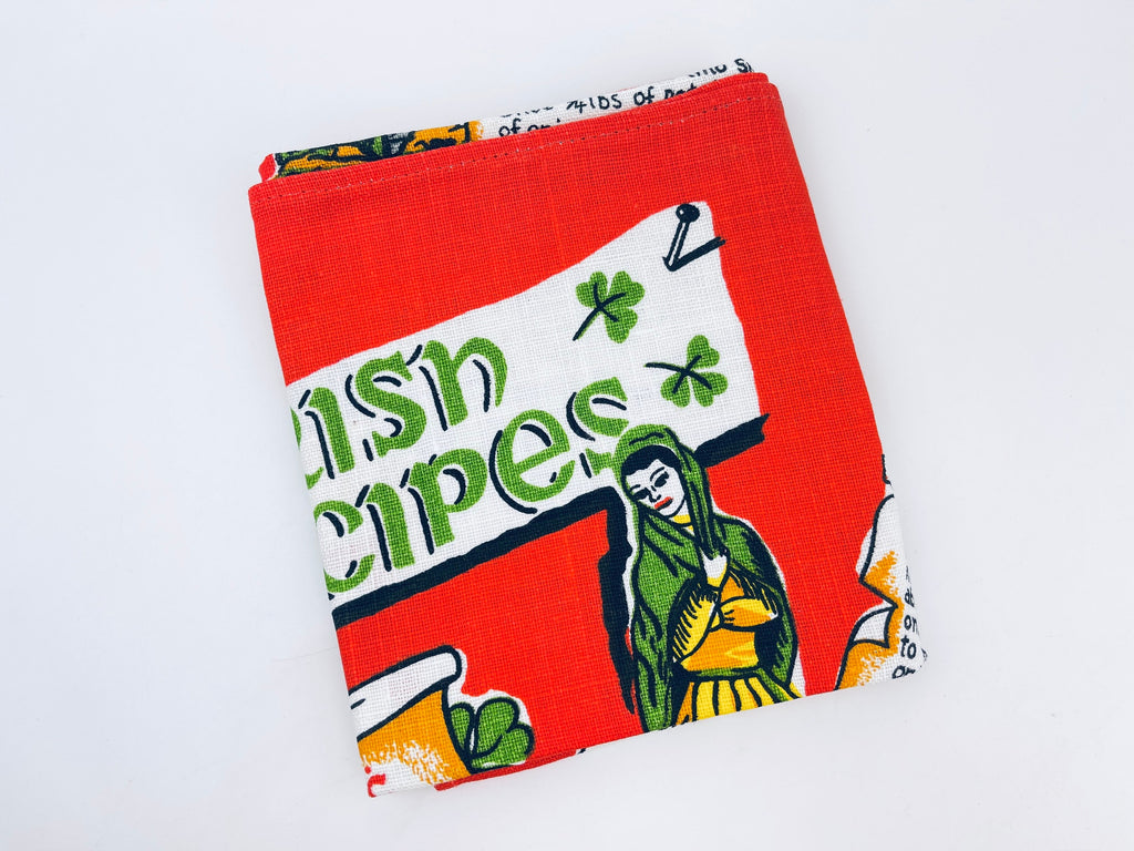 Product image for 'vintage 1970s irish linen tea towel traditional recipes print made in ireland' (view 65c69f)