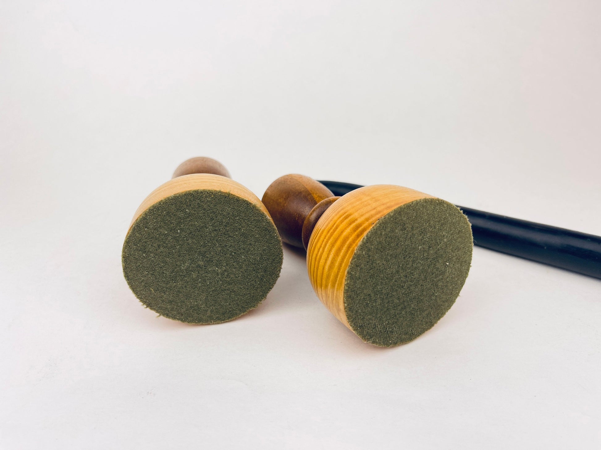 Product image for 'vintage 1970s wooden hourglass candlestick holders set of 2' (view a32757)