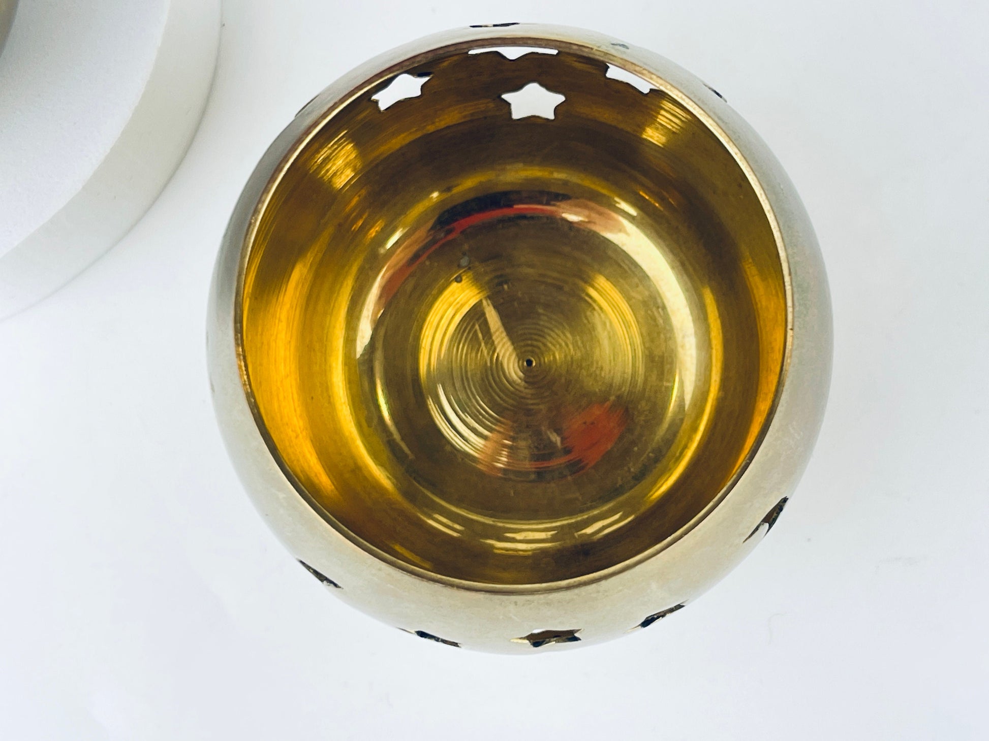 Product image for 'vintage solid brass votive candleholder moon stars tulip floral pattern sold separately' (view 07089d)