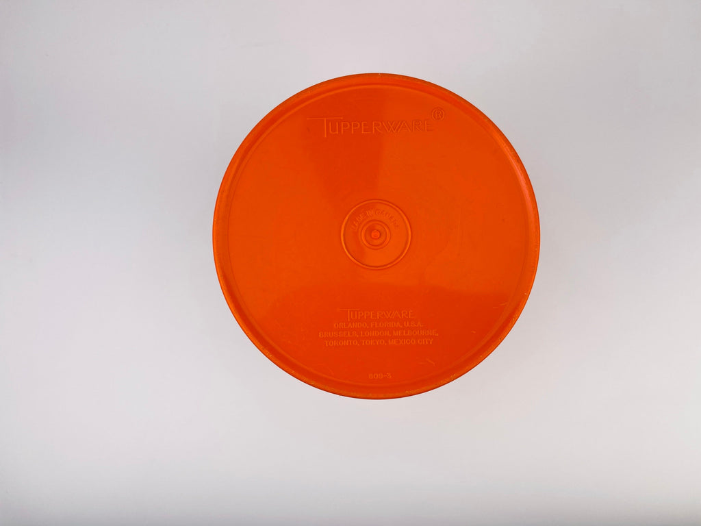 Product image for 'vintage harvest orange plastic tupperware countertop servalier container 809 3 maxi canister' (view ce1224)