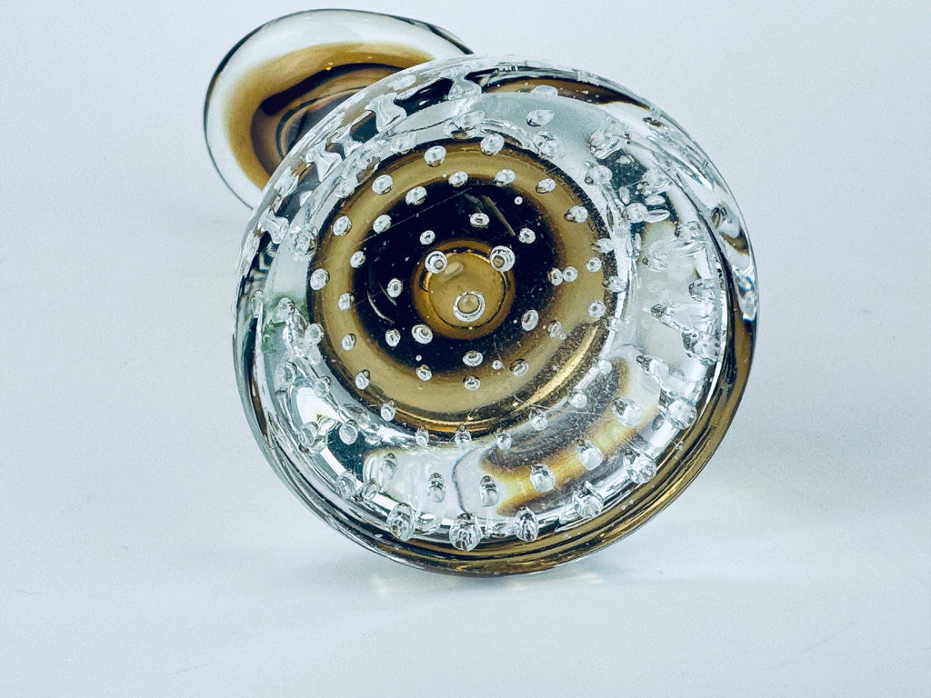 Product image for 'vintage aseda bo borgstrom bud vase hand blown brown clear controlled bubble base' (view 8e932c)