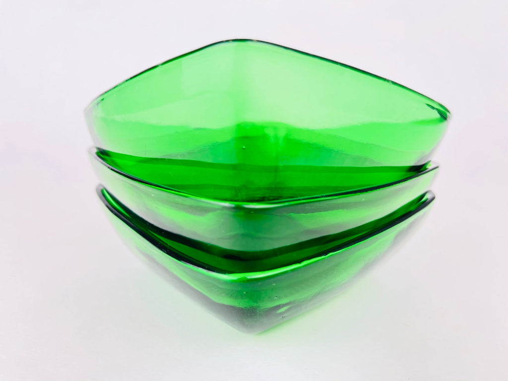 Product image for 'vintage anchor hocking green glass square bowls sold separately' (view c1ea3f)