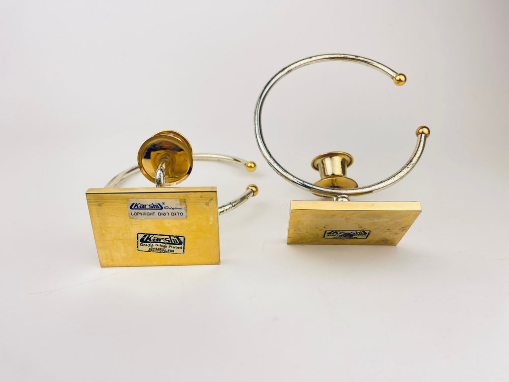 Product image for 'vintage kar shi crescent candle holders gold silver plated jerusalem mcm set of 2' (view 69ae47)