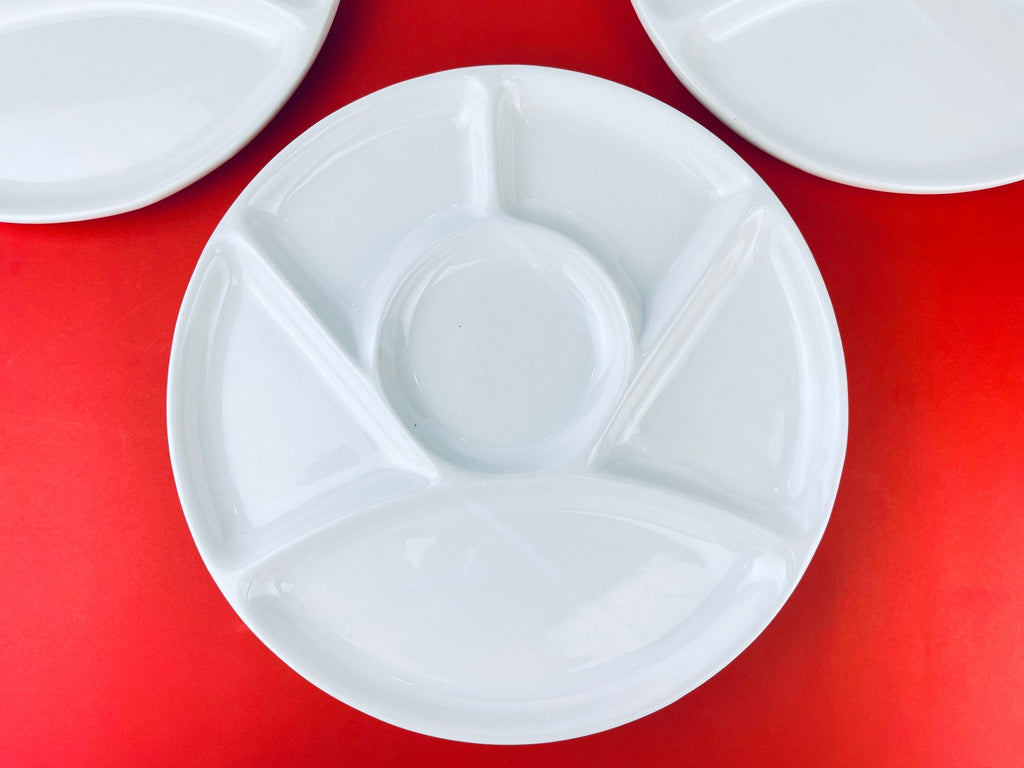 Product image for 'vintage white glazed ceramic fondue sushi plates set of 4 9' (view 3bb09f)