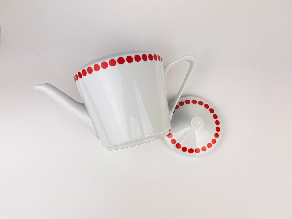 Product image for 'vintage northland red polka dot pattern kettle teapot fine china' (view 927ae6)