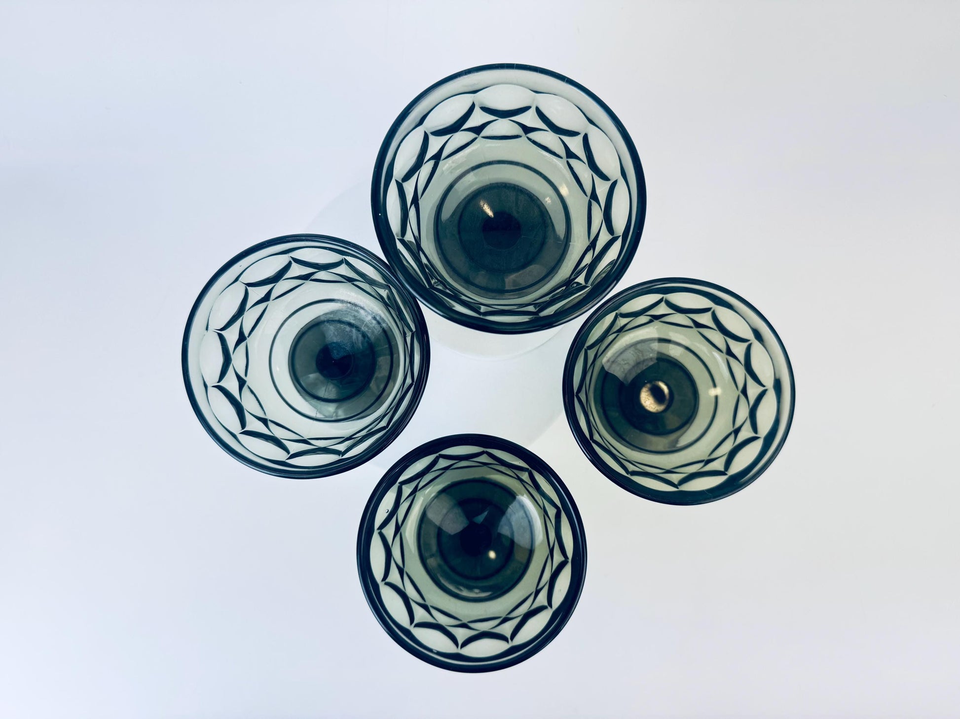 Product image for 'vintage smokey black champagne glasses set of four 4 perspective by noritake made in japan' (view e3fd9a)