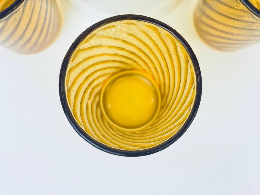 Product image for 'vintage amber swirl juice glasses set of four 4' (view 343425)