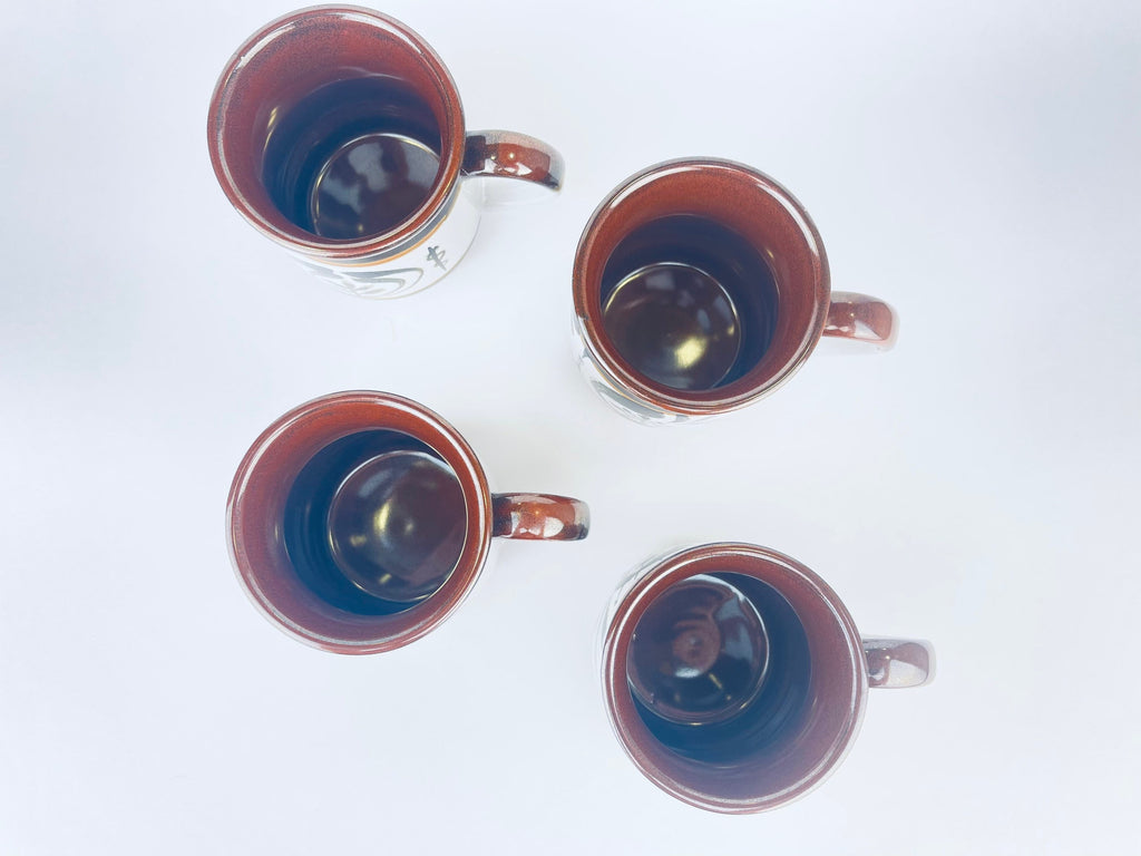 Product image for 'vintage atomic eye ceramic mugs set of four 4 made in japan' (view e25855)