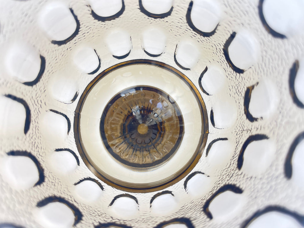 Product image for 'vintage smokey brown thumbprint glass vase planter made by e o brody co m420' (view 91bf00)