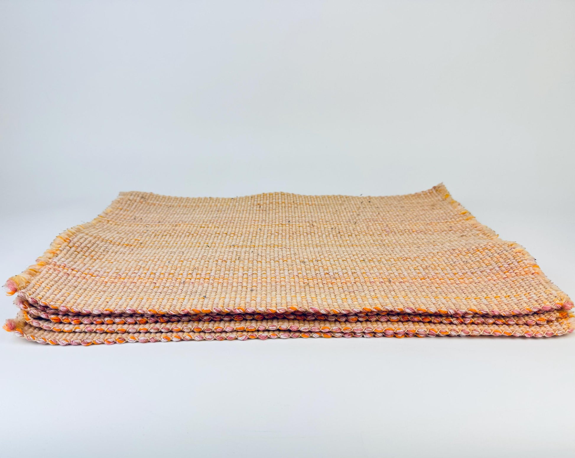 Product image for 'vintage light peach striped fringe style place mats set of five 5' (view dd6d48)