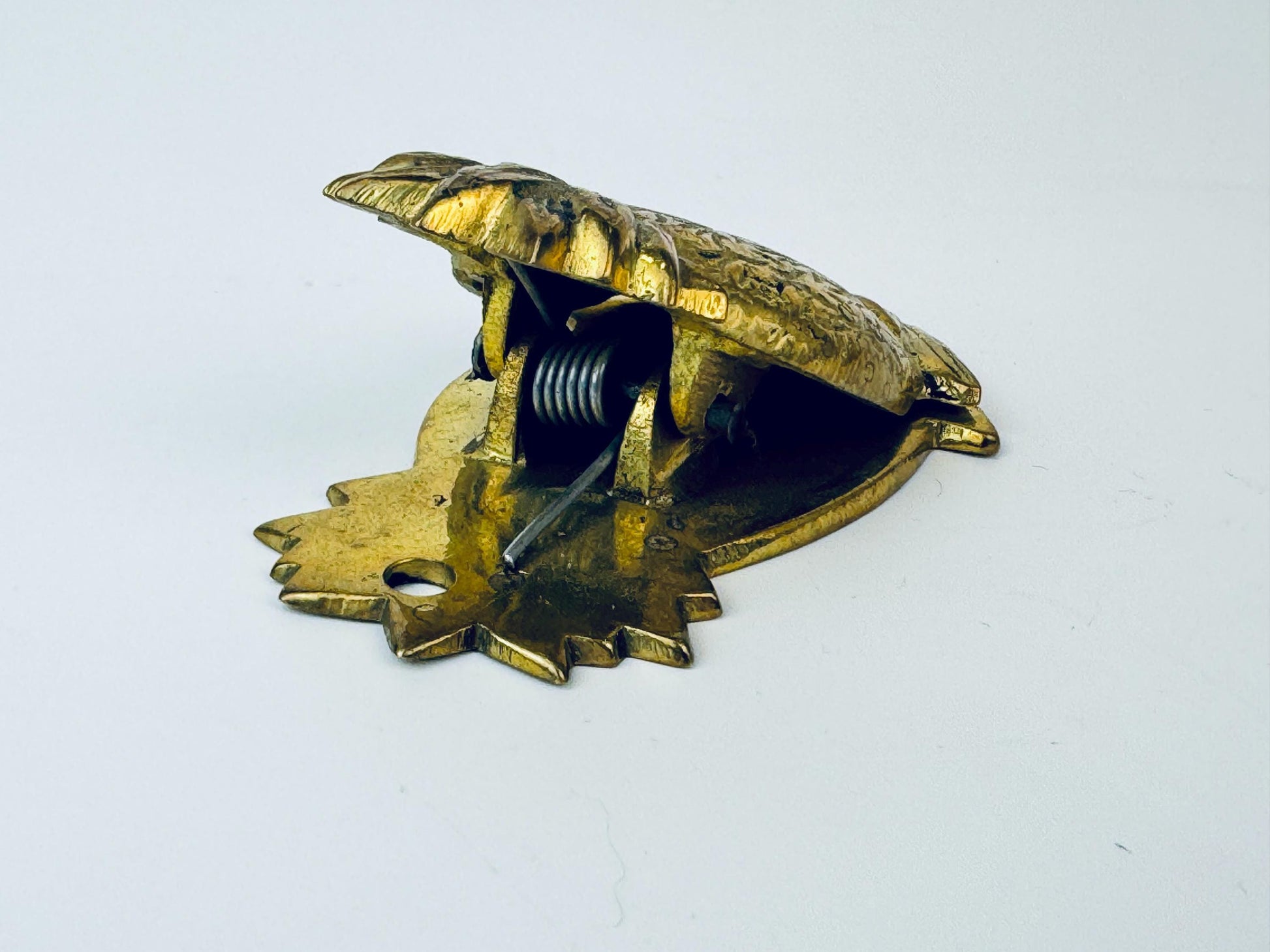 Product image for 'vintage solid brass pineapple paper clip attractive aged patina home office decor' (view d80847)